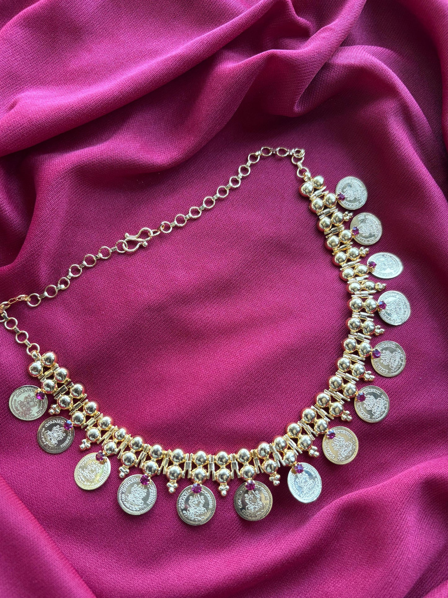 Coin with lakshmi necklace