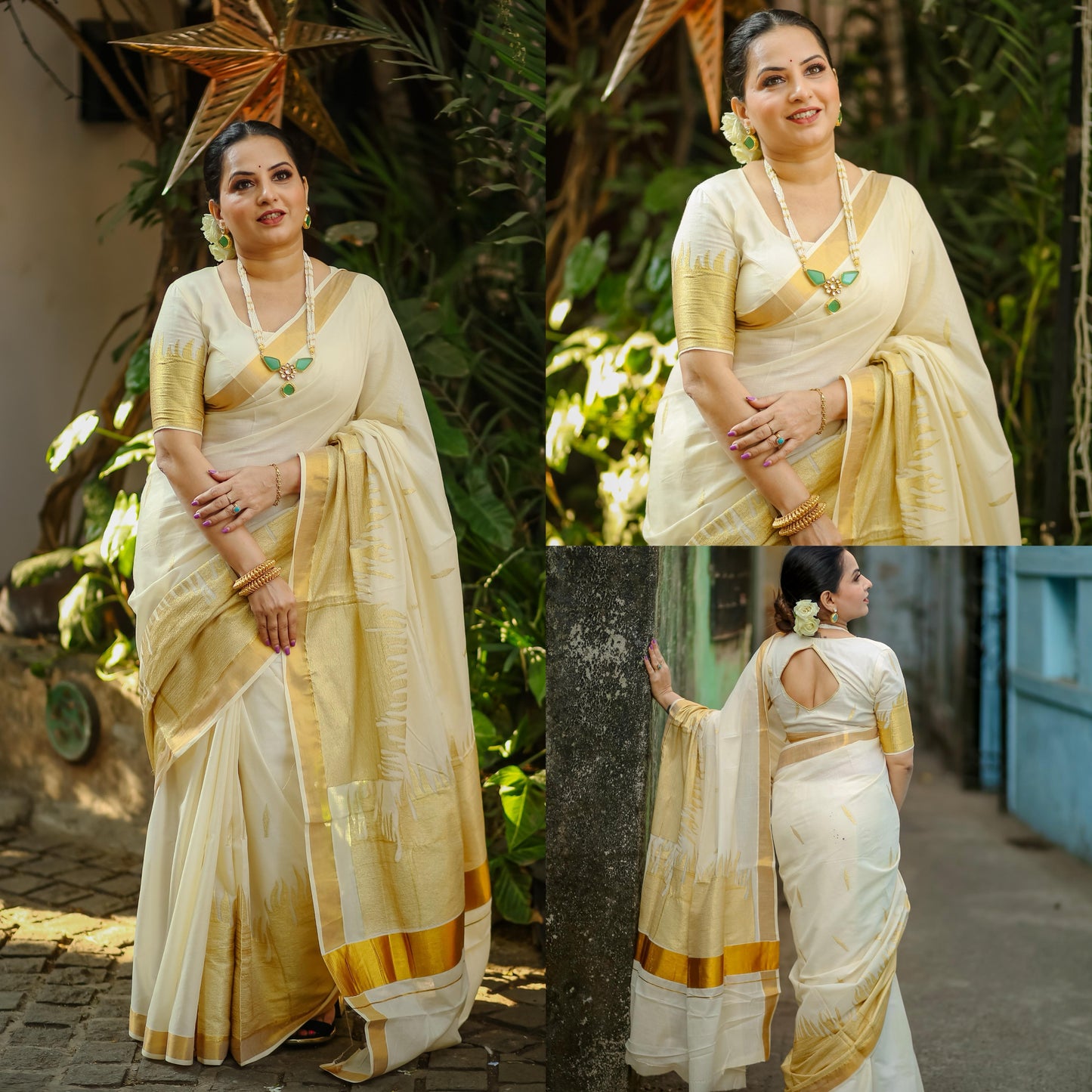 Fire embroidery saree