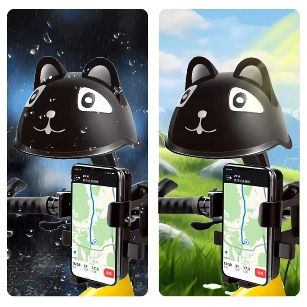 Sun Visor for Handlebar with Phone Holder for Bicycles and Motorcycles