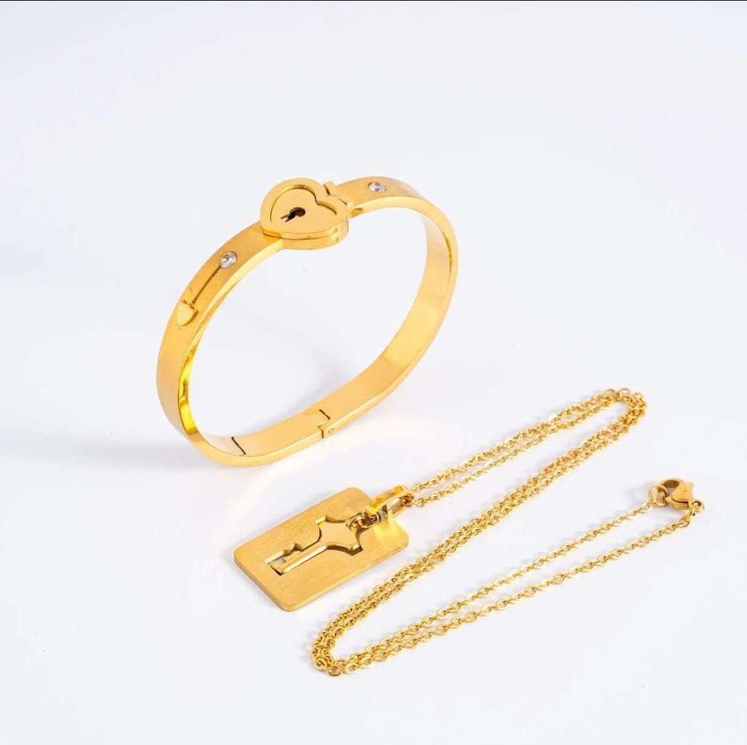 Key and lock bracelet and chain