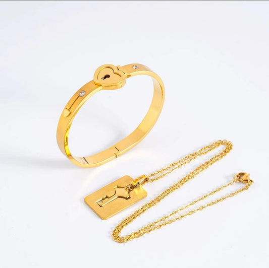 Key and lock bracelet and chain
