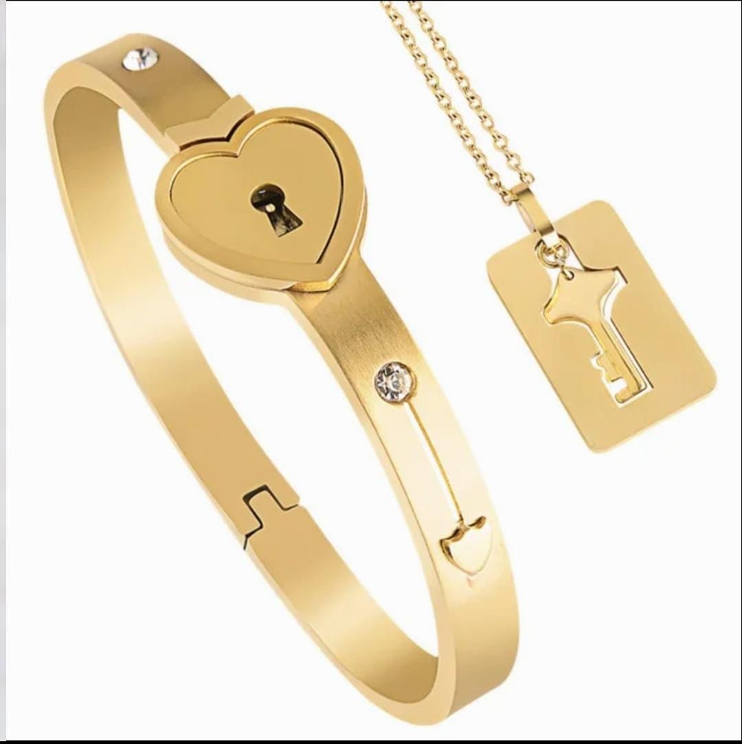 Key and lock bracelet and chain