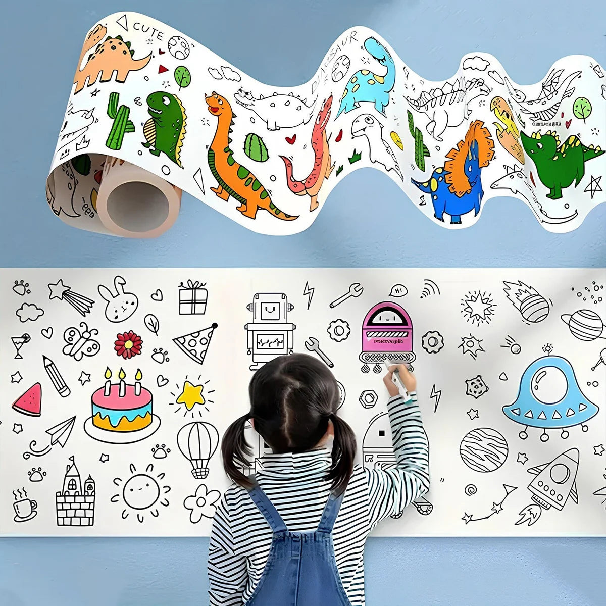 Fun and Educational Coloring Roll (1 Pc)