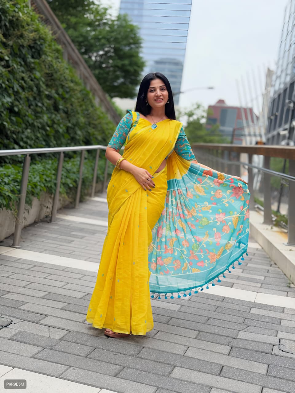 Pallu-pen kalamkari saree