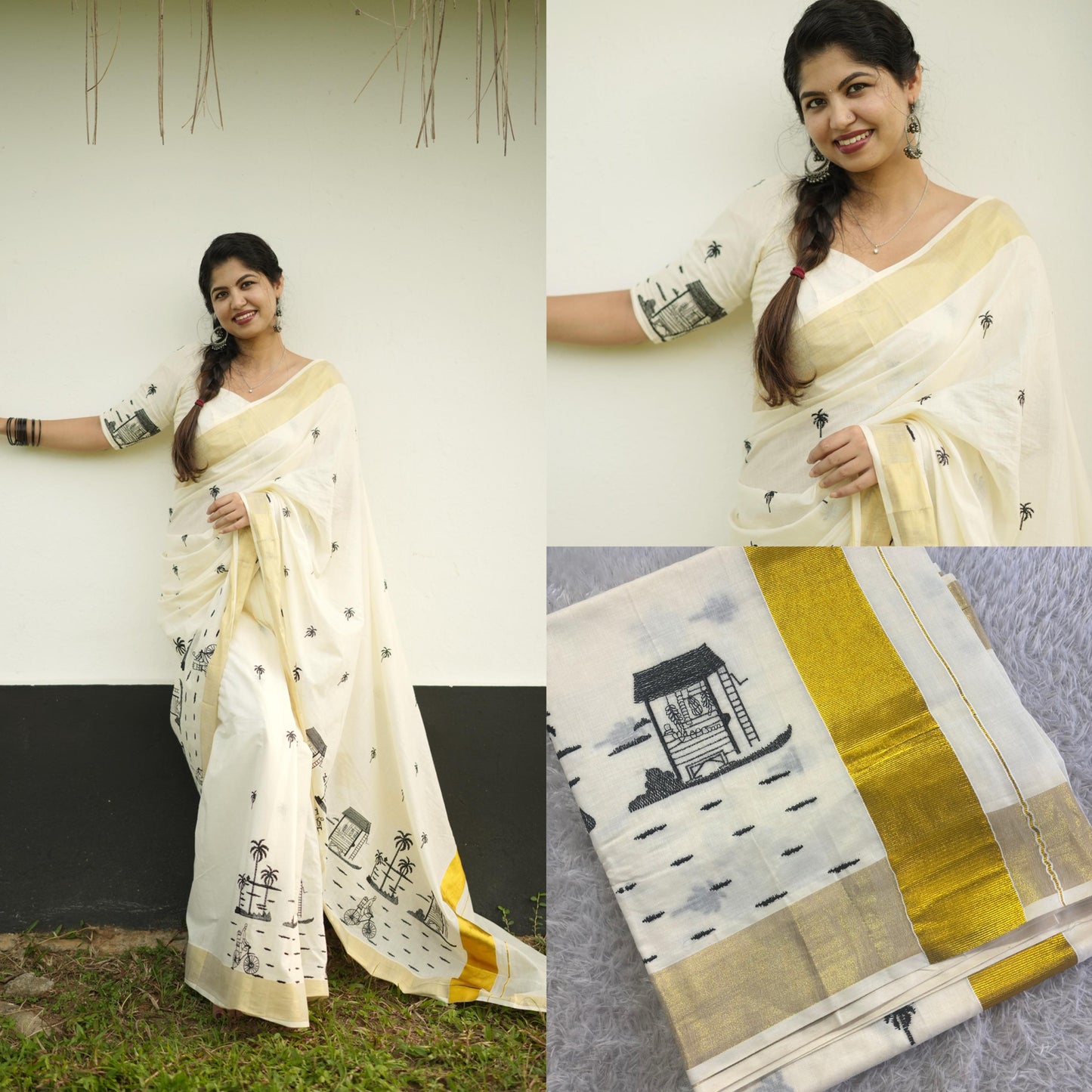 Chai Kada : Cotton Embroiderd Saree