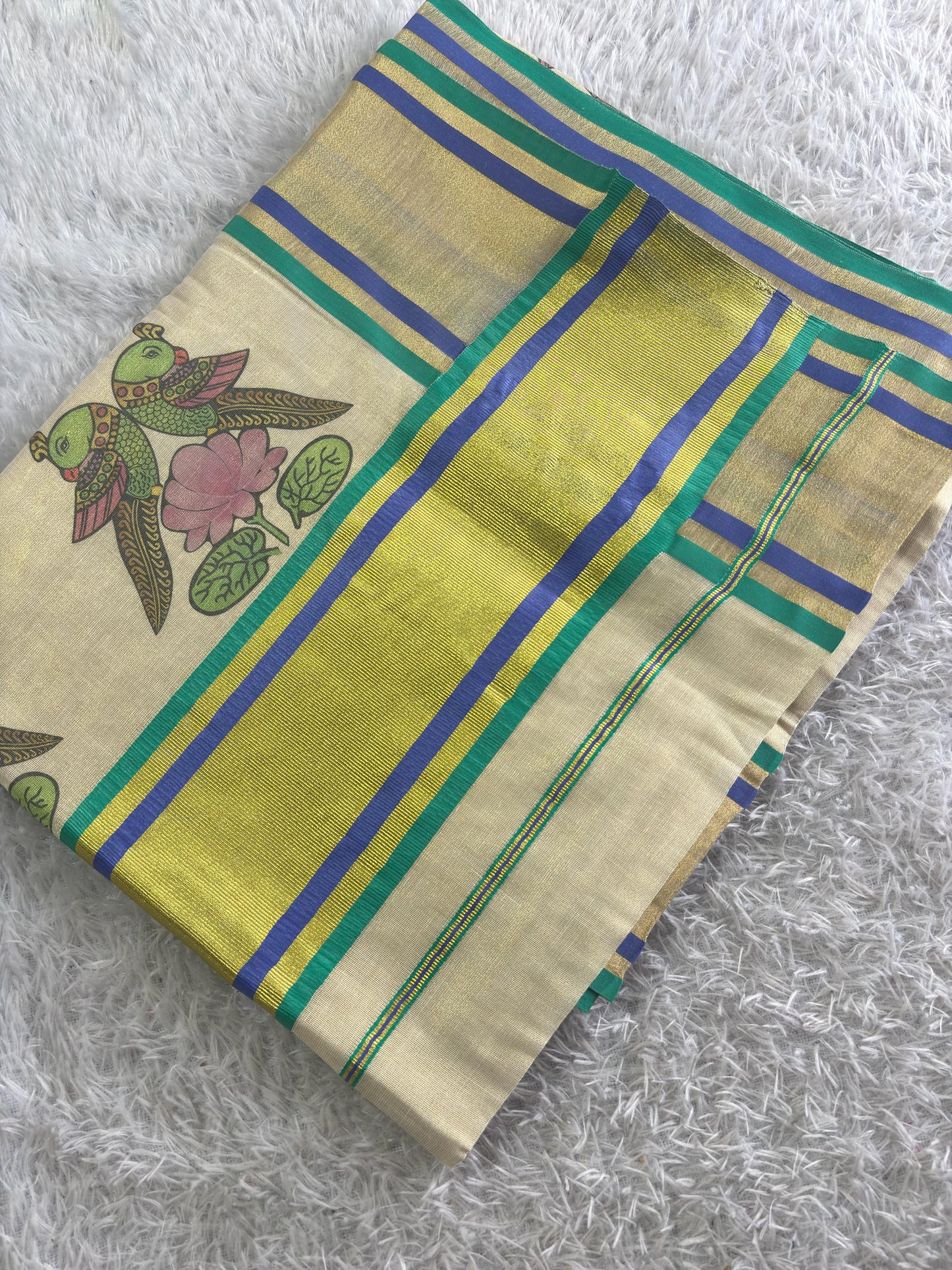 Raja Chithra - Tajore Paintings Digital Printed Tissue saree