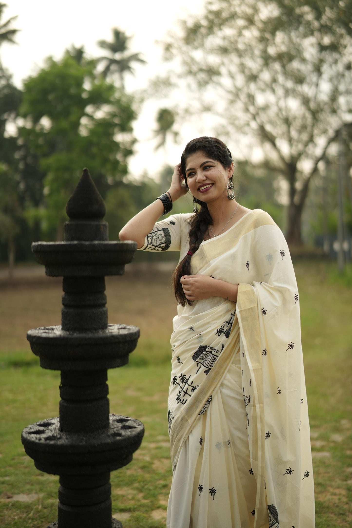 Chai Kada : Cotton Embroiderd Saree