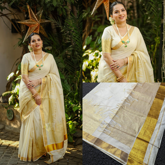 Fire embroidery saree