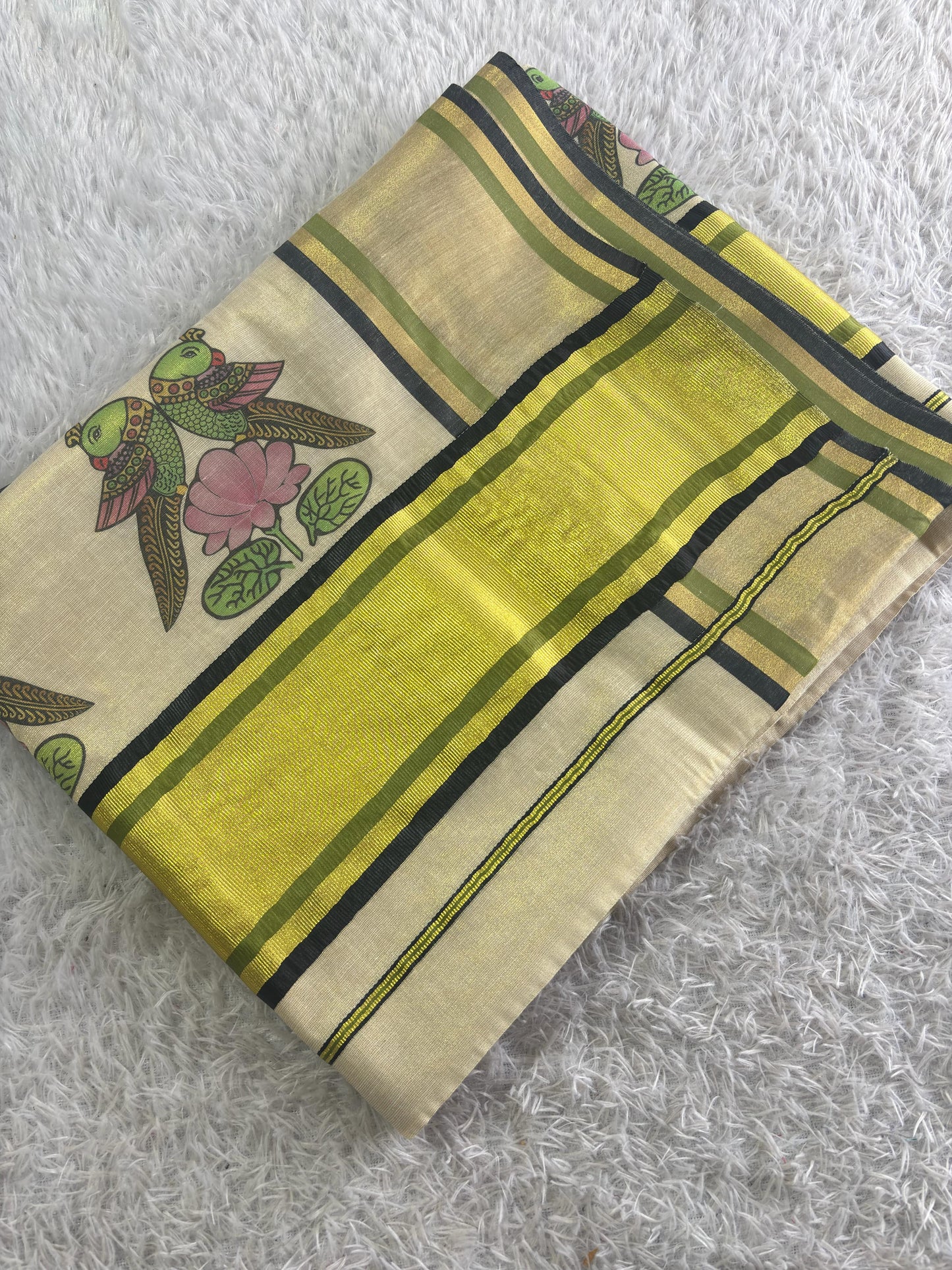Raja Chithra - Tajore Paintings Digital Printed Tissue saree