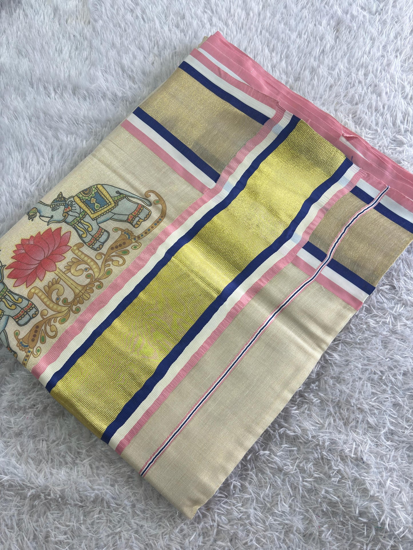 Raja Chithra - Tajore Paintings Digital Printed Tissue saree