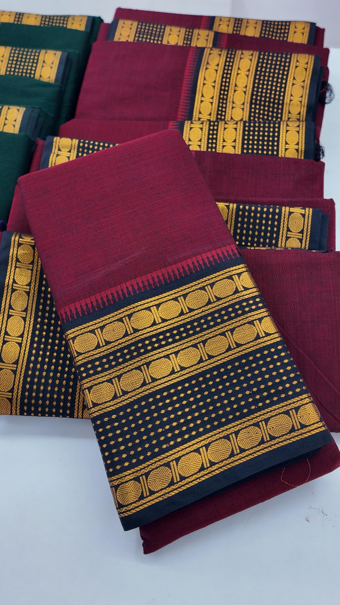 RudraVaibhavam - Tradtional Rudhraksham Border Retta Petta Cotton Saree