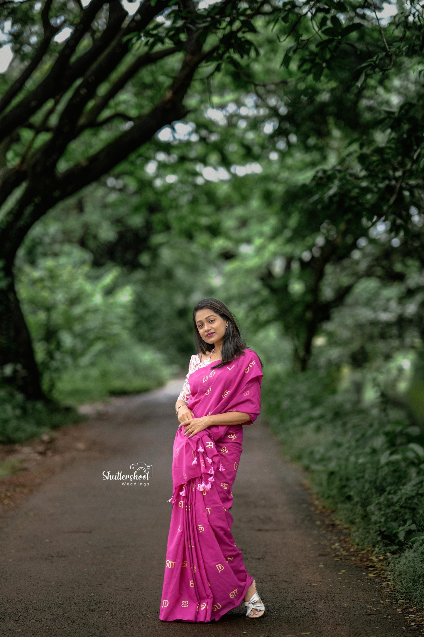 Tamil letters Khadi cotton saree with Printed blouse